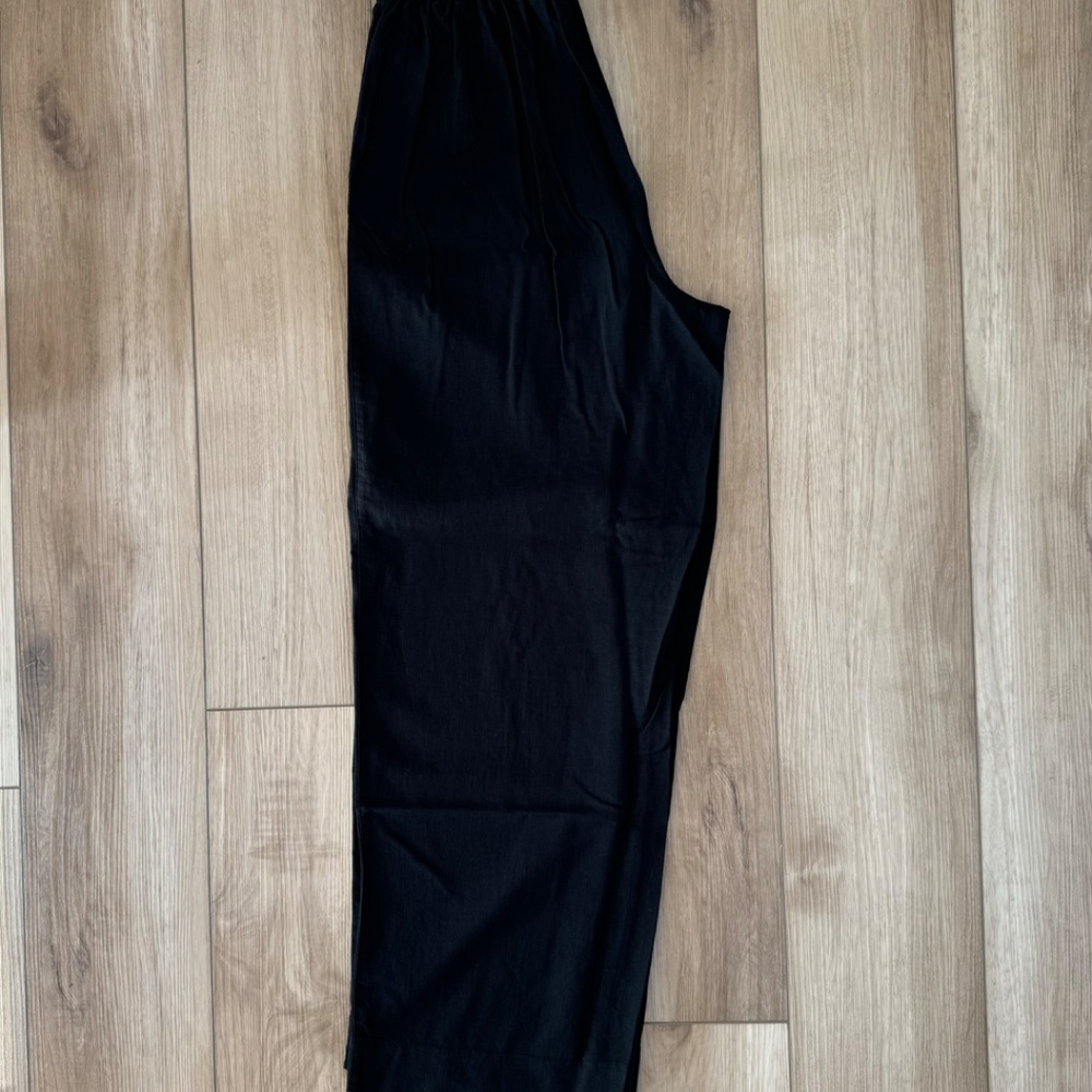 Madewell Black Petite Pull-On Straight Crop Pants in Linen Blend NWT NWOT - Picture 6 of 7